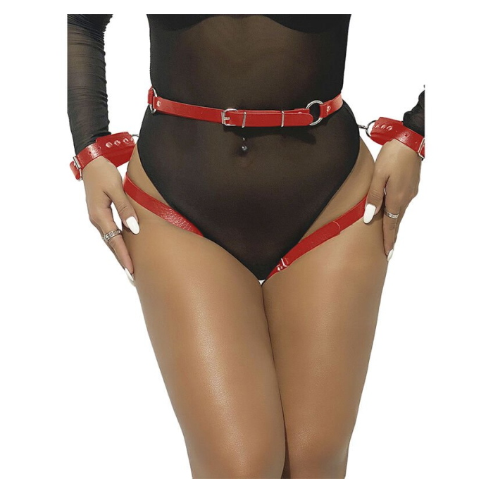 SUBBLIME - 953706 ESPOSAS CON CINTURÓN BONDAGE ROJO TALLA ÚNICA